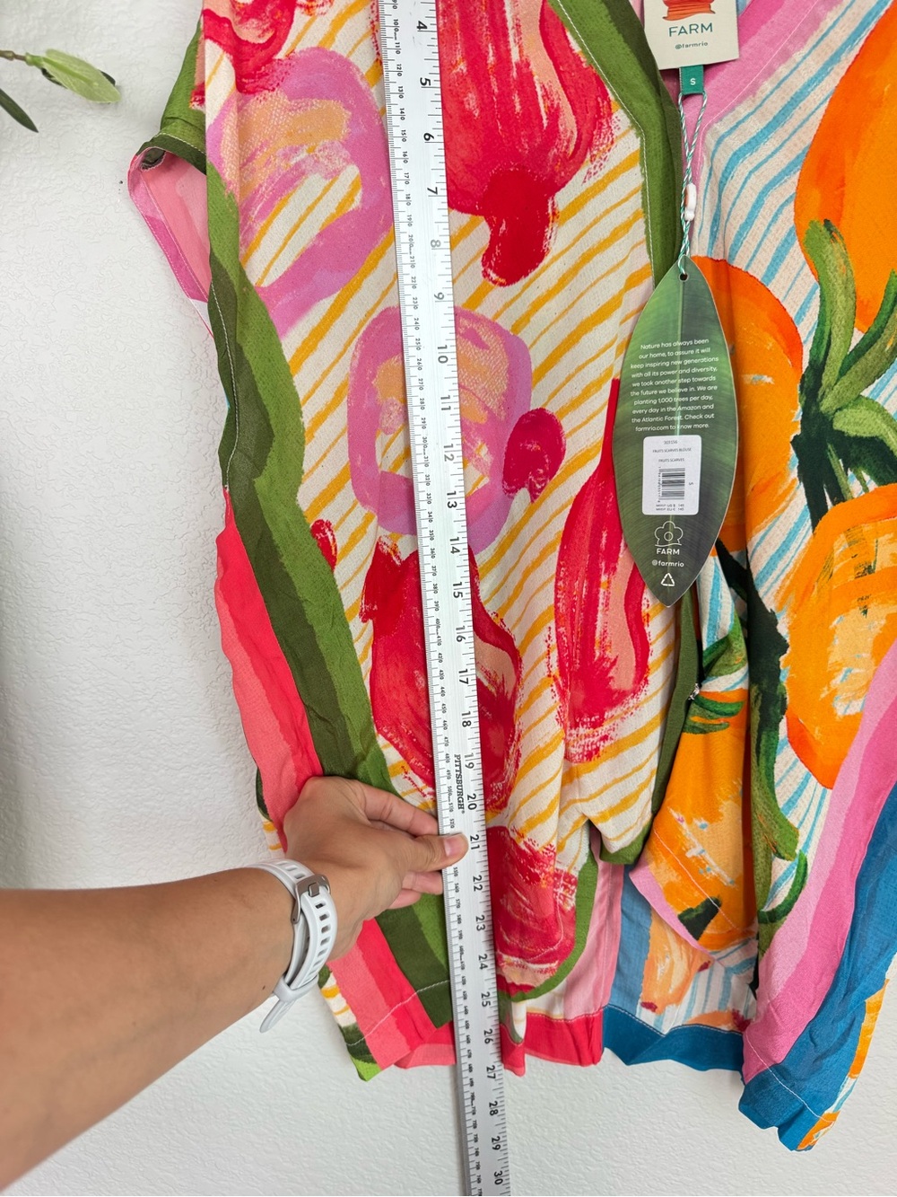 Farm Rio Fruits Scarves Blouse Skirt Set S M Tropical Resort Maximalist - Picture 3 of 12